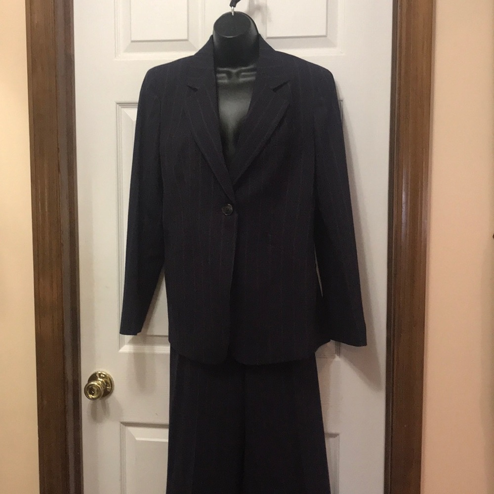 Jones New York eggplant pin striped suit